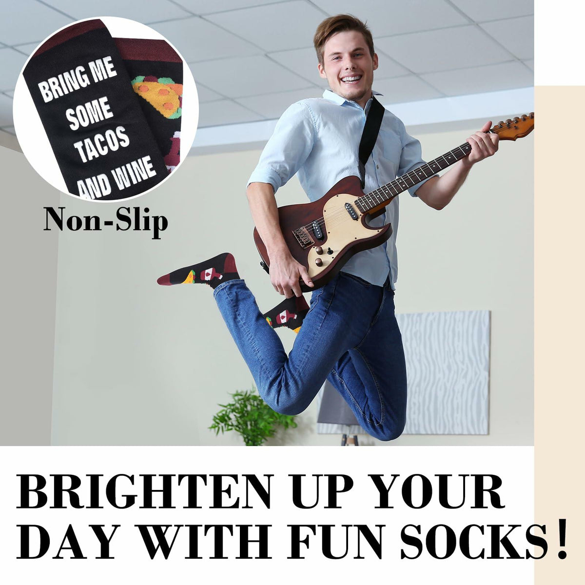 "Bring Me Tacos and Wine" Socks