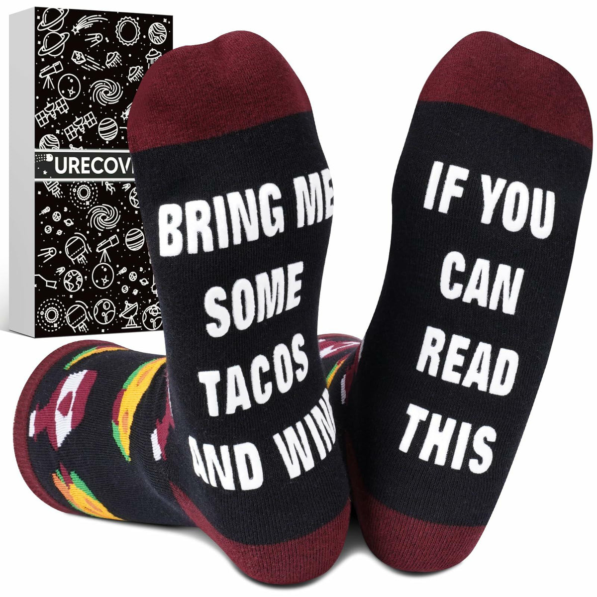 "Bring Me Tacos and Wine" Socks