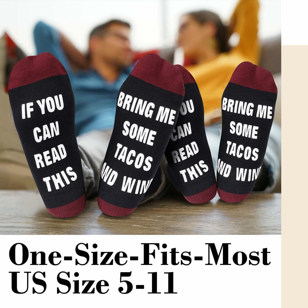 "Bring Me Tacos and Wine" Socks