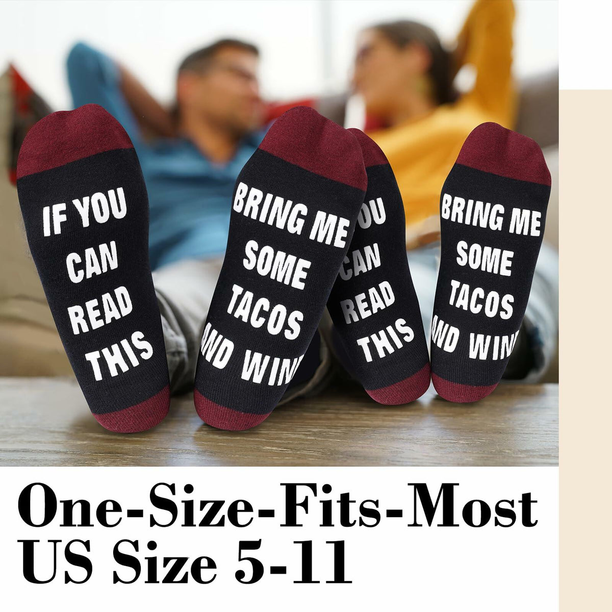 "Bring Me Tacos and Wine" Socks