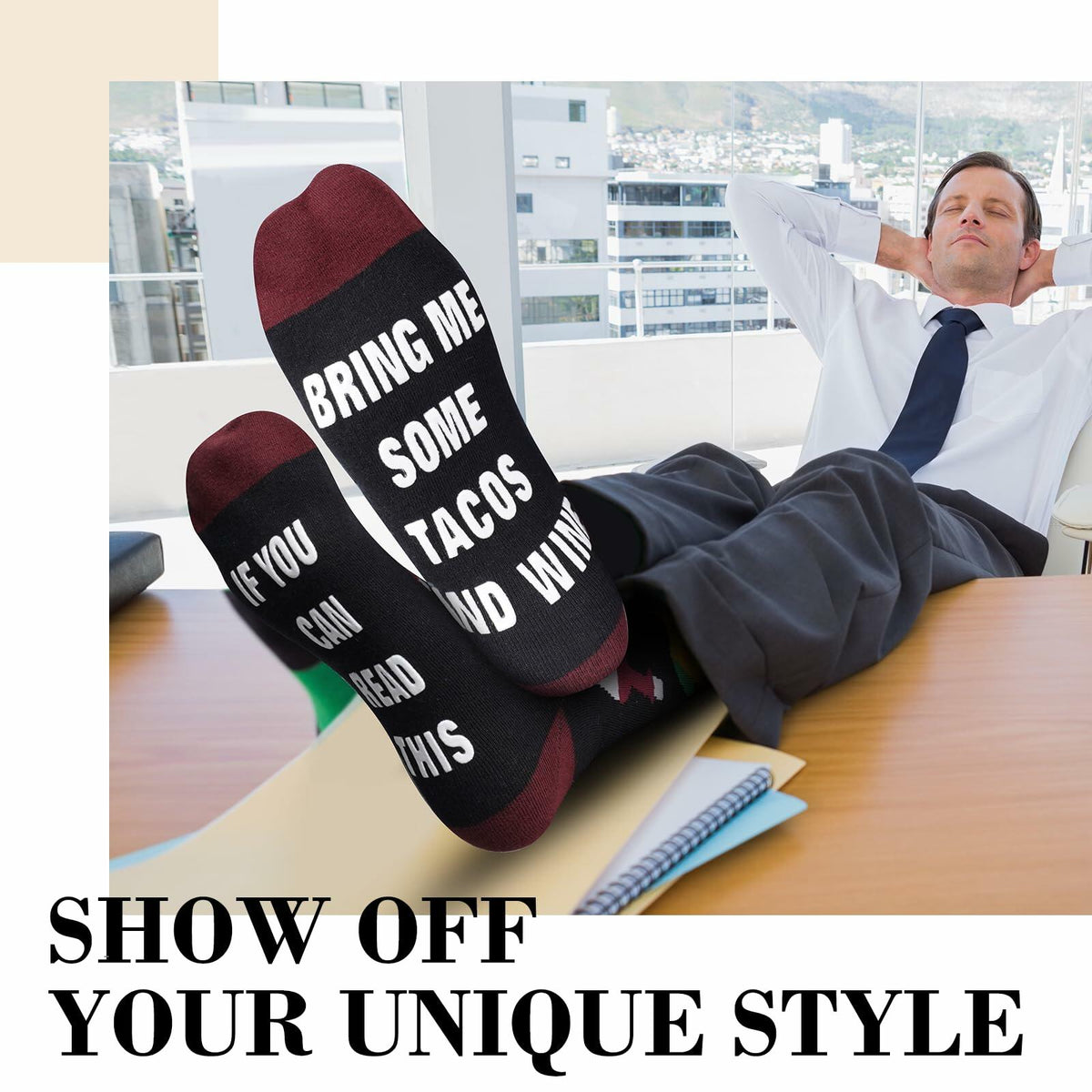"Bring Me Tacos and Wine" Socks